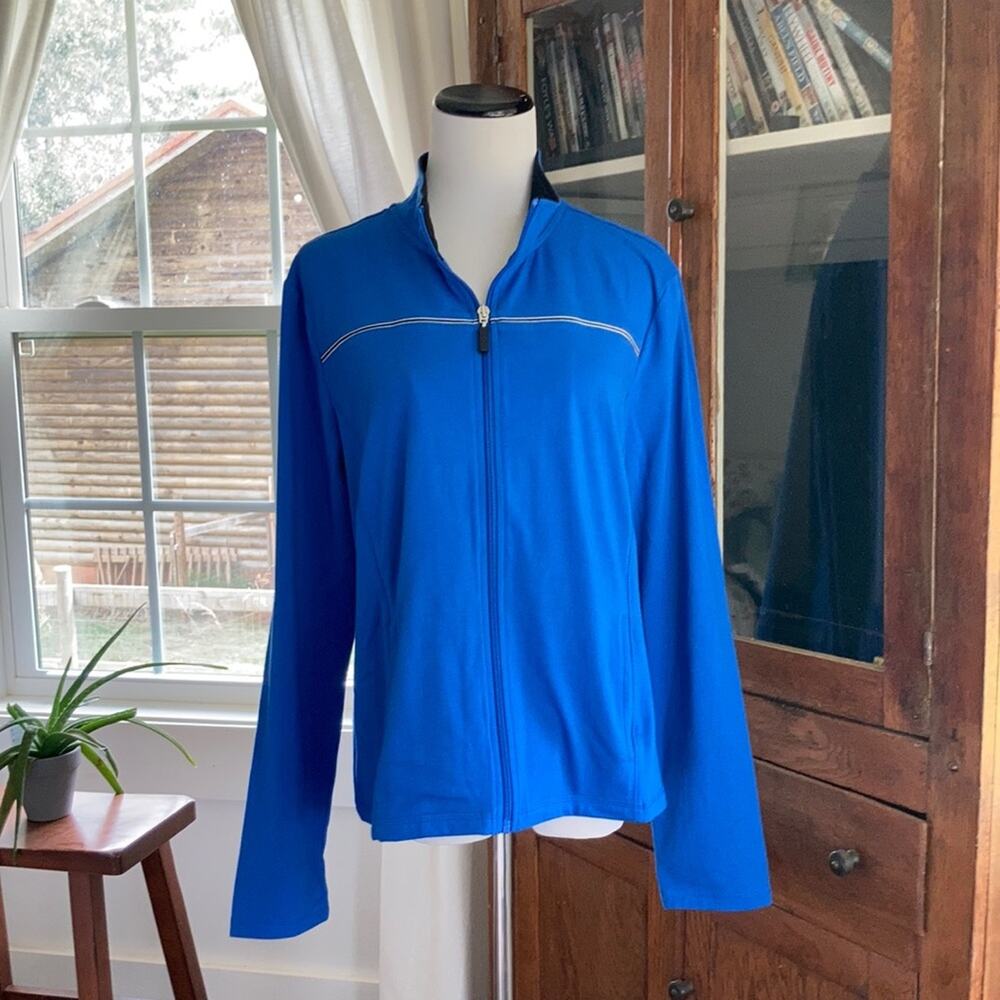 Be Inspired Royal Blue Zippered Athletic Top, L